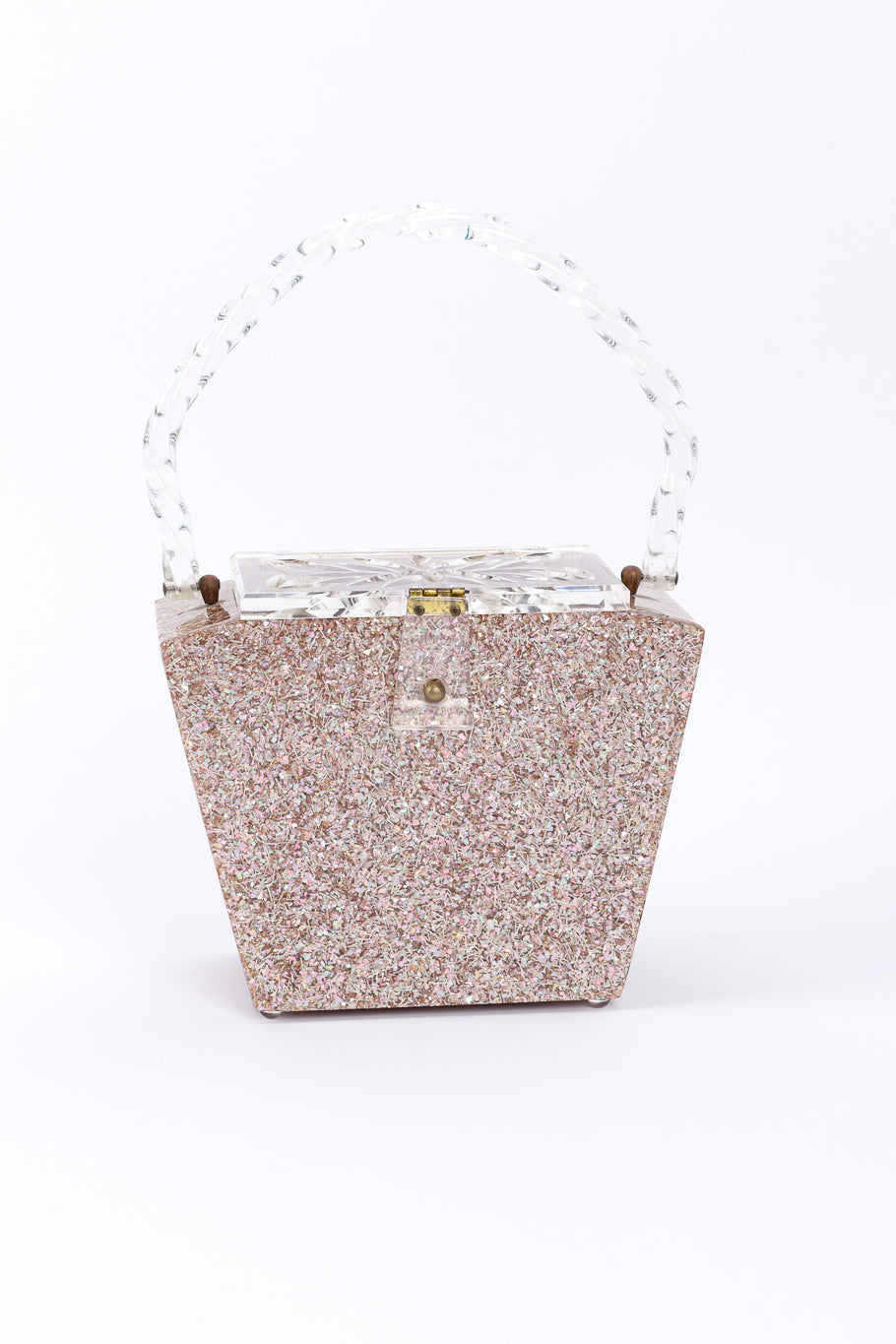 Vintage Confetti Lucite Box Bag front @recessla