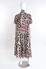 Vintage Diane Freis Metallic Animal Cheetah Dress front on mannequin with sash tied at neck @recess la