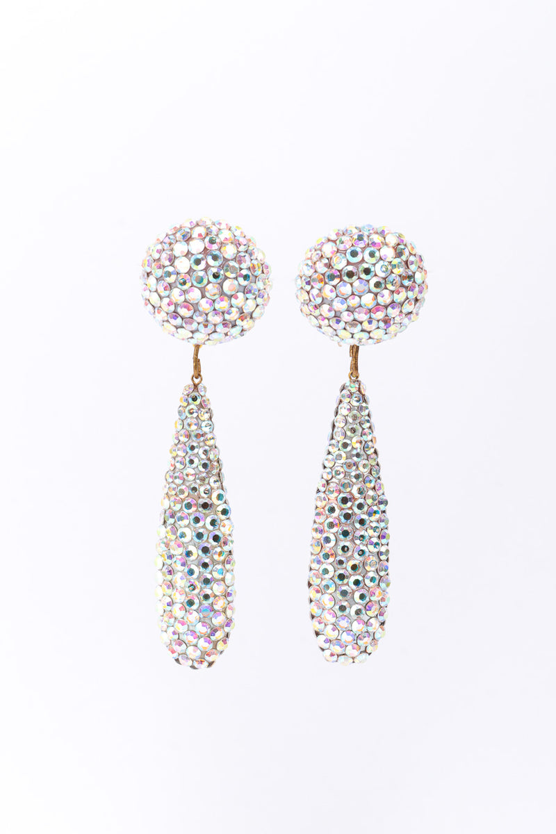 Vintage Diane Lauren Crystal Drop Earrings front view @recessla