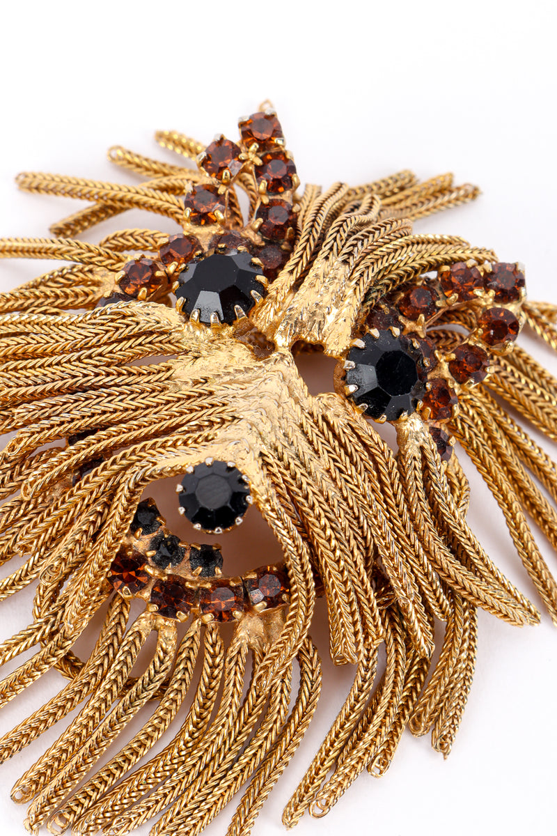 Vintage Dominique DeTora Fringe Chain Dog Brooch front closeup @recessla