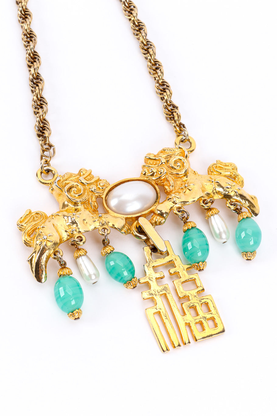 Foo Dog Palace Necklace by Donald Stannard center close @recessla