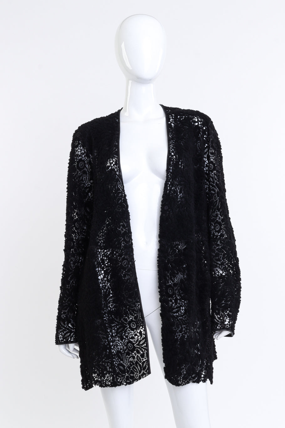 Donna Karan Shearling Floral Cut Away Jacket @RECESS LA