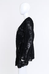 Donna Karan Shearling Floral Cut Away Jacket side @RECESS LA