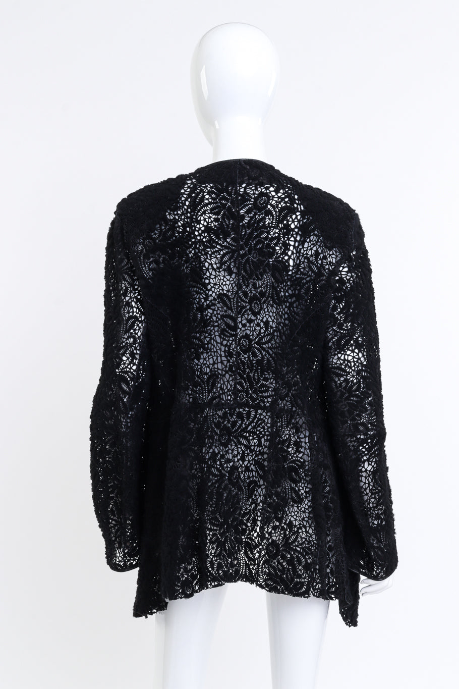 Donna Karan Shearling Floral Cut Away Jacket back @RECESS LA