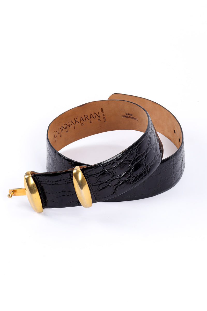 Vintage Donna Karan Wide Crocodile Belt signature and origin @recessla