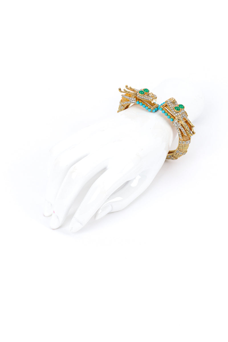 Vintage Kenneth Jay Lane Dragon Gem Bracelet II on mannequin hand @recess la