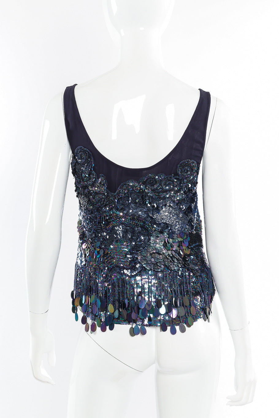 Sequin tank top by Dries Van Noten on mannequin back @recessla