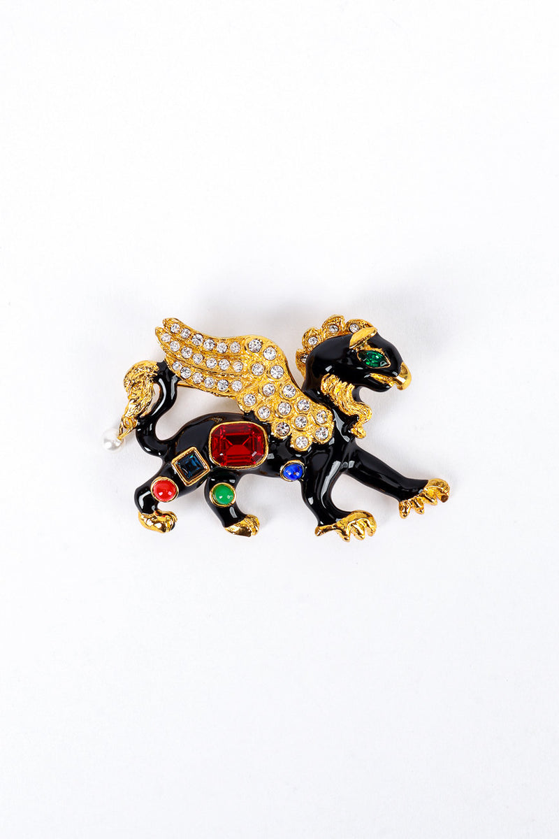 Kenneth Jay Lane Black Bejeweled Griffin Brooch @RECESS LA