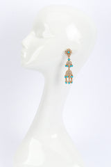 Kenneth Jay Lane Bejeweled Bellflower Drop Earrings worn @RECESS LA