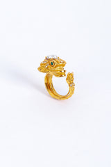 Kenneth Jay Lane Golden Frilled Dragon Ring @RECESS LA