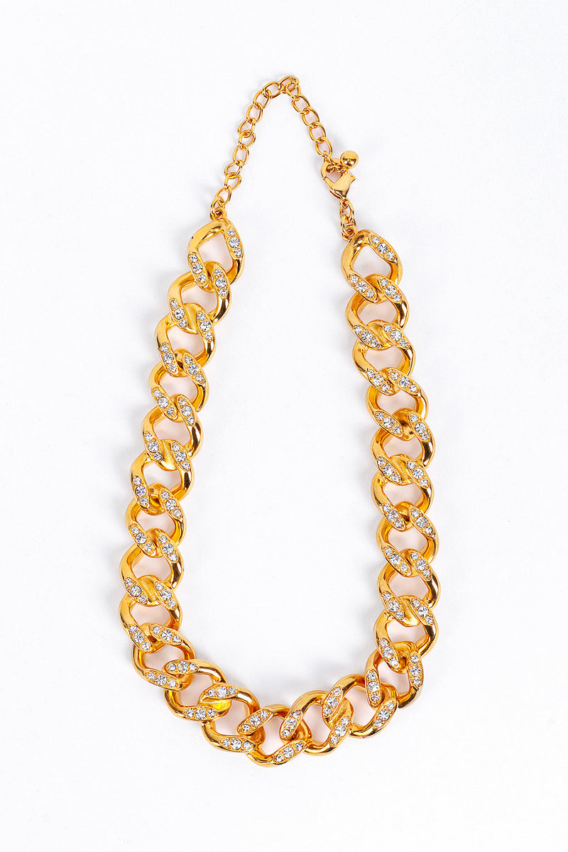 Kenneth Jay Lane Gold Rhinestone Curb Chain Necklace @RECESS LA