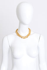 Kenneth Jay Lane Gold Rhinestone Curb Chain Necklace worn @RECESS LA