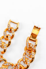 Kenneth Jay Lane Gold Rhinestone Curb Chain Bracelet wear @RECESS LA