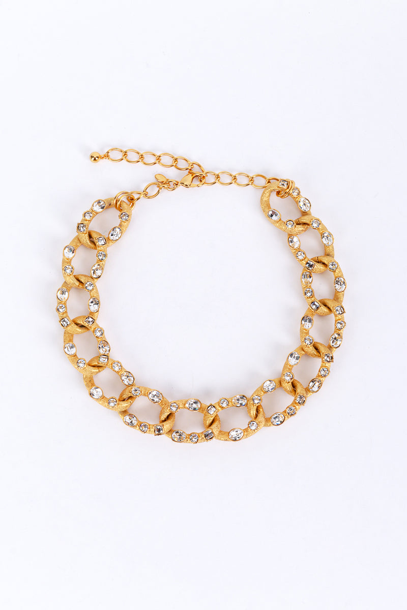 Vintage Kenneth Jay Lane Crystal Cable Chain Necklace front @recess la