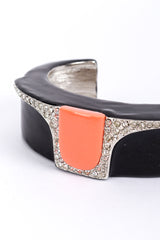 Vintage Kenneth Jay Lane Art Deco Enamel & Rhinestone Cuff Bracelet II detail @recess la