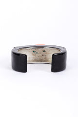 Vintage Kenneth Jay Lane Art Deco Enamel & Rhinestone Cuff Bracelet II back view of wear @recess la