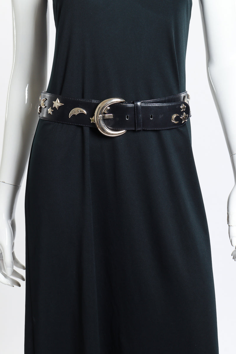 Vintage Escada Moon & Star Studded Belt on mannequin @recess la