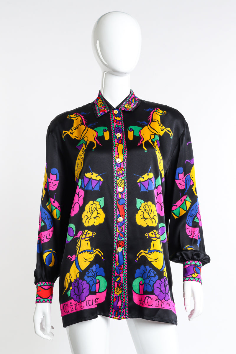 Vintage Escada Magical Vibrant Circus Horse Print on mannequin @Recess LA