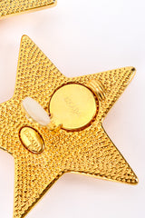 Vintage Escada Enamel Star Plate Earrings II signature closeup @recessla