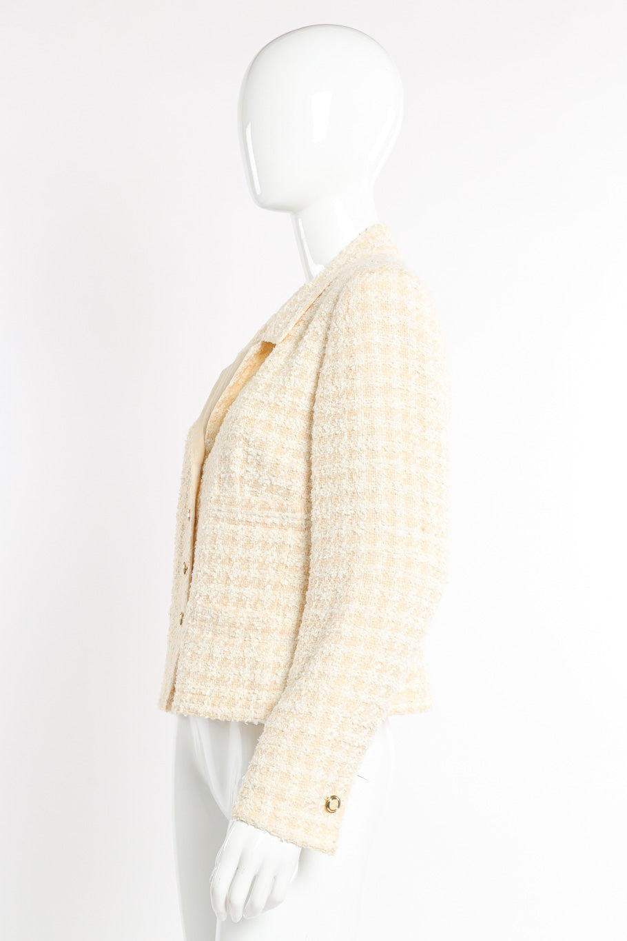 Vintage Escada Houndstooth Bouclé Blazer side view on mannequin @recessla