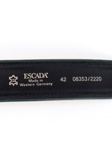 Vintage Escada Roman Clock Leather Belt II signature label @recess la