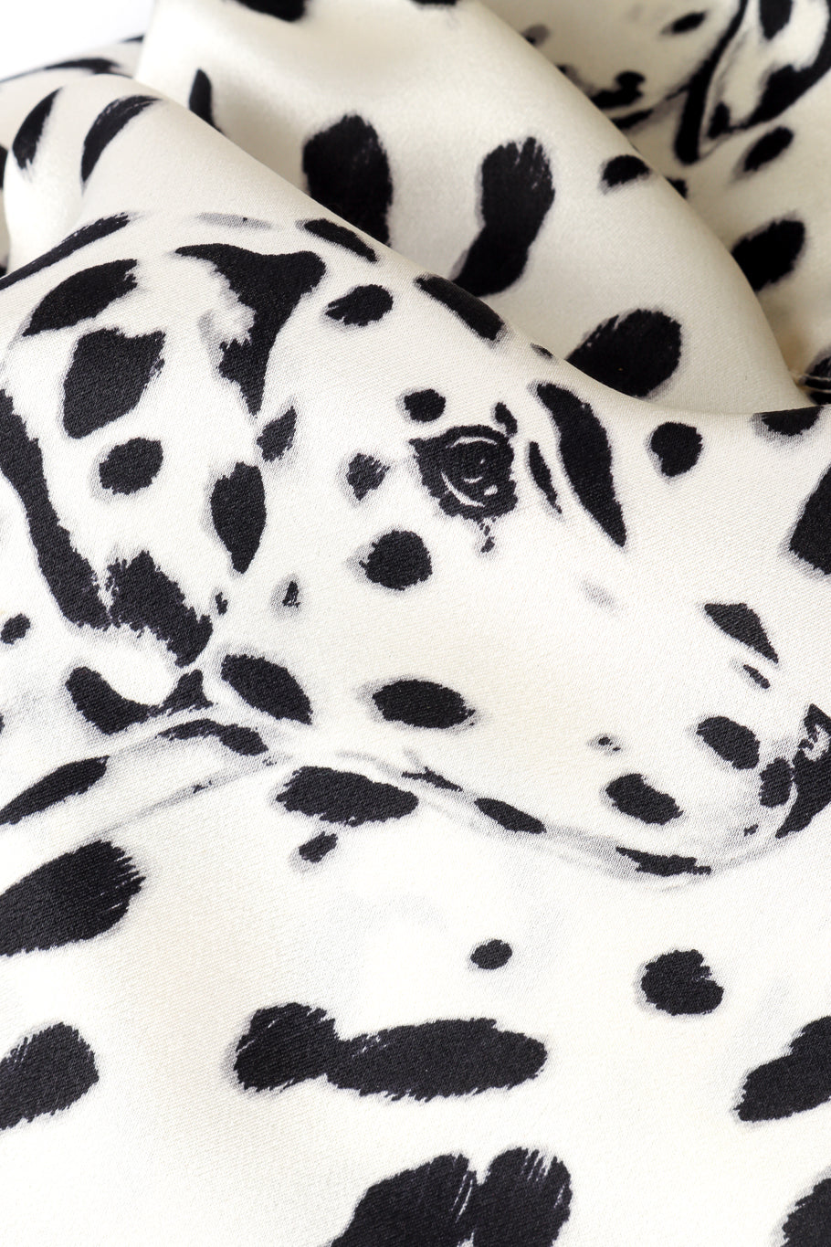 Vintage Escada Dalmatian Print Blouse close up detail of the graphic print @Recess LA