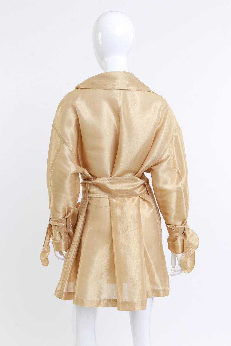 Oversized Golden Silk Trench Coat