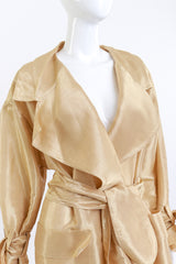 Escada Oversized Golden Silk Trench Coat on mannequin @RECESS LA