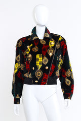 Escada Clock Print Velvet Bomber Jacket @RECESS LA