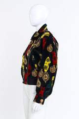 Escada Clock Print Velvet Bomber Jacket side @RECESS LA