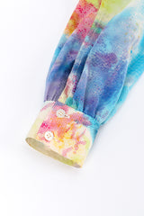 Vintage Escada Tie-Dye Mesh Pattern Printed Blouse close up cuff  @Recess LA