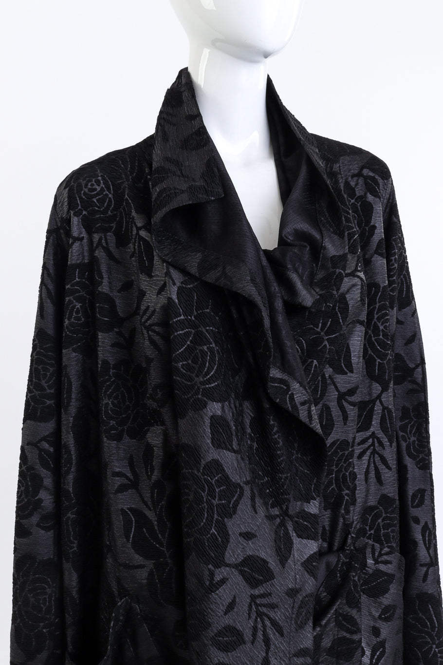 Etro Silk Floral Brocade Robe front on manenquin closeup @recess la