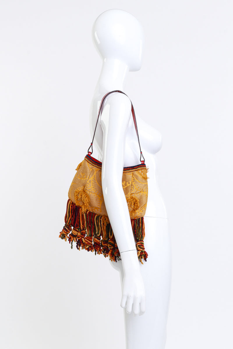 Etro Brocade Chenille Fringe Bag on mannequin shoulder @recess la