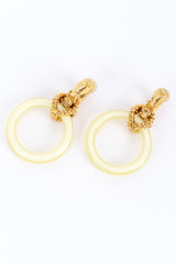 Vintage Goossens Pearlized Hoop Drop Earrings back @recess la