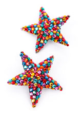 Vintage Richard Kerr Rainbow Star Earrings front closeup @recess la