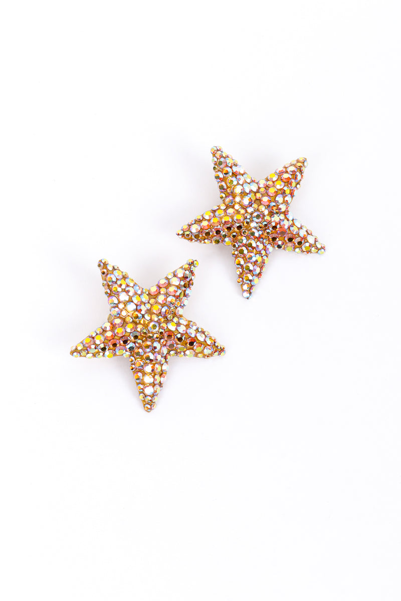 Vintage Richard Kerr Iridescent Shining Star Earrings II front @recess la