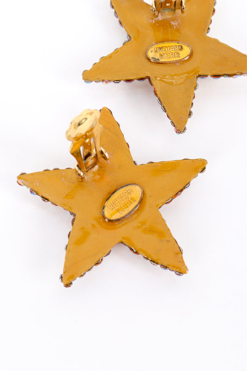 Vintage Richard Kerr Iridescent Shining Star Earrings II signature cartouche @recess la