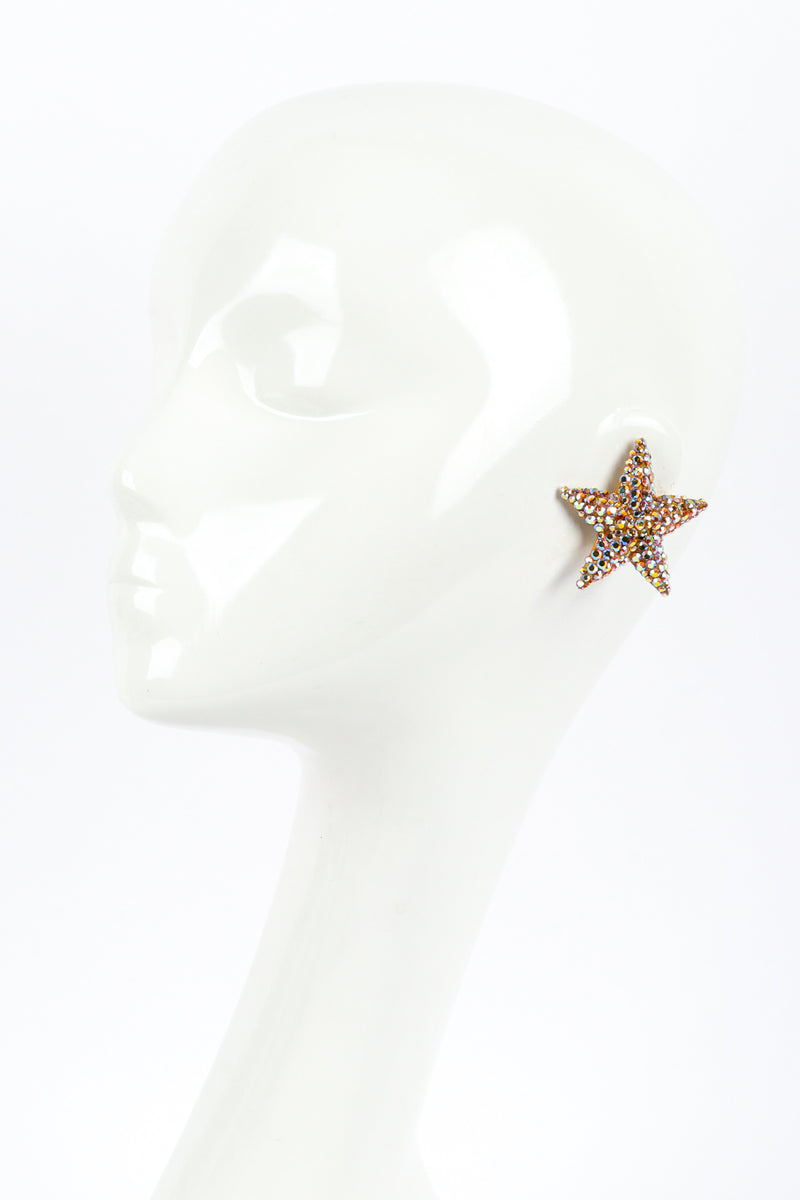 Vintage Richard Kerr Iridescent Shining Star Earrings II on mannequin @recess la