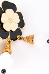 Vintage Enamel Flower Dangle Earrings dangle closeup @recess la