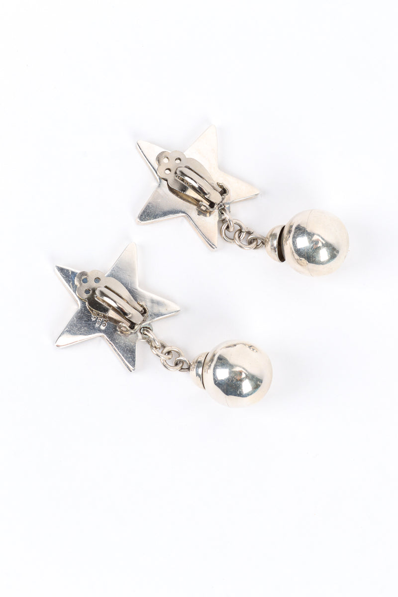 Vintage Taxco Sterling Star Bauble Earrings back @recess la