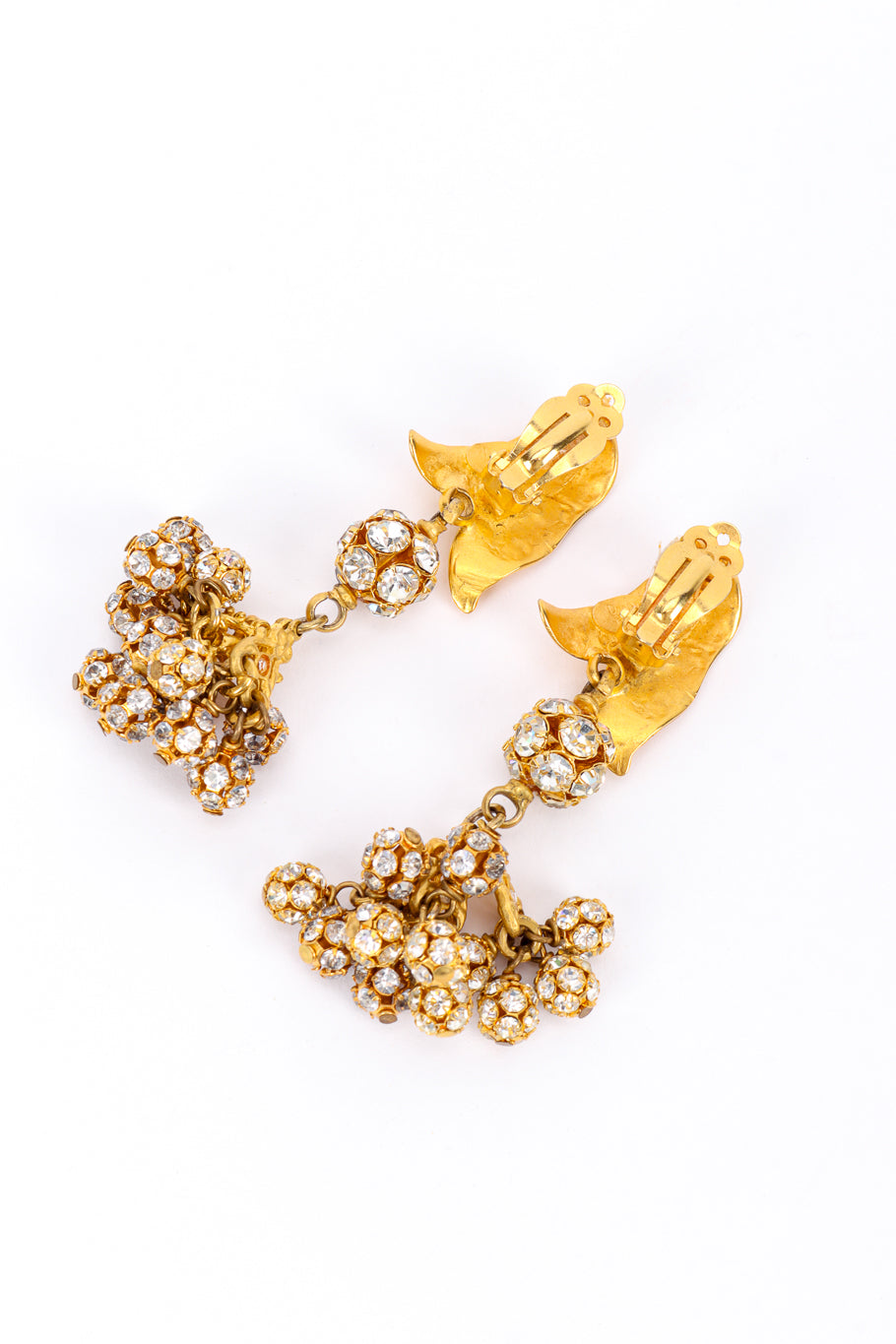 Vintage Deanna Hamro Leaf Crystal Drop Earring back @recessla