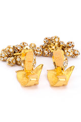 Vintage Deanna Hamro Leaf Crystal Drop Earring ear pads closeup @recessla