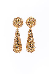 Vintage Richard Kerr Champagne Teardrop Rhinestone Earrings II front @recess la