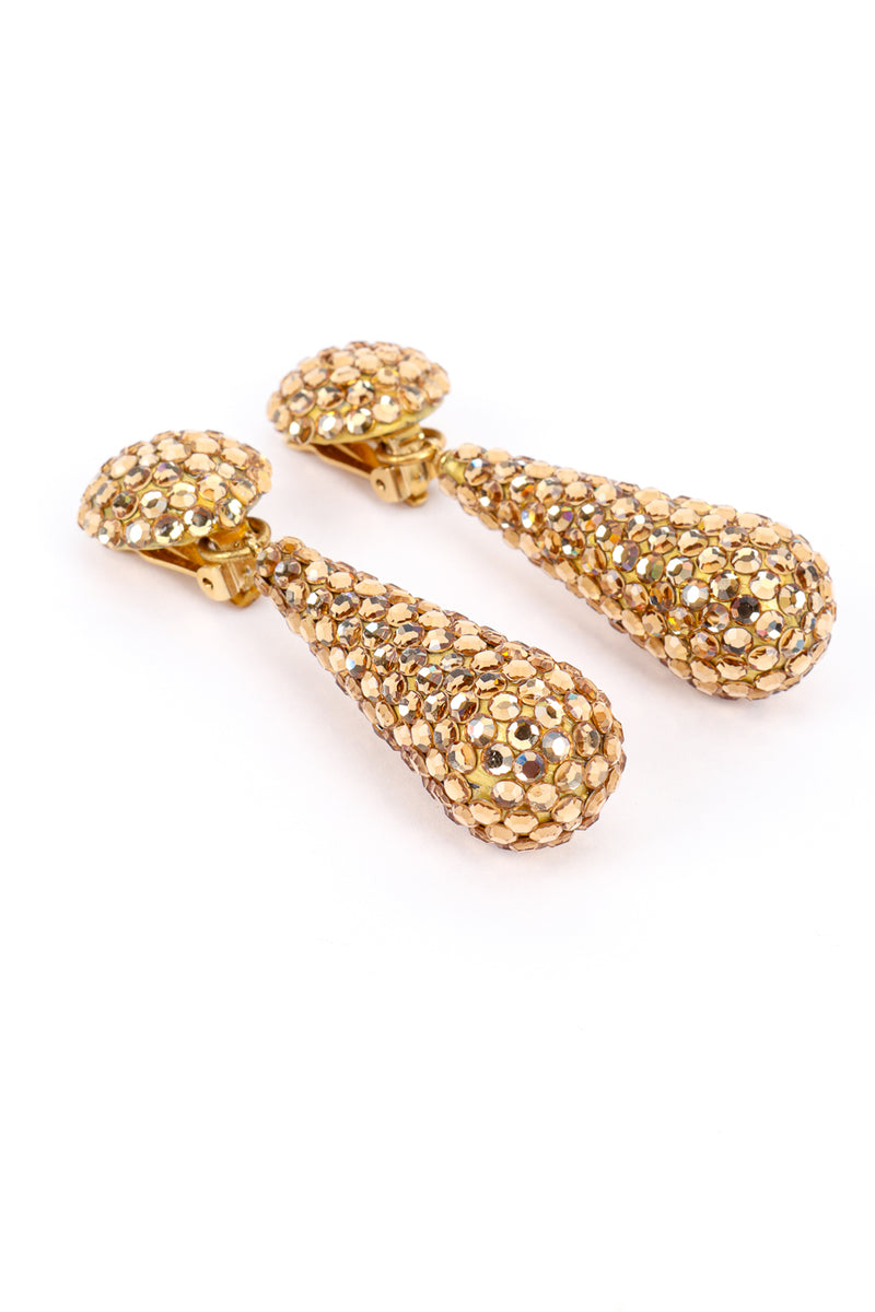 Vintage Richard Kerr Champagne Teardrop Rhinestone Earrings II teardrop bottom @recess la