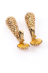 Vintage Richard Kerr Champagne Teardrop Rhinestone Earrings II clips unfastened @recess la