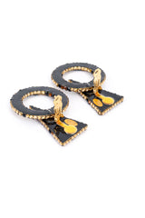 Vintage Richard Kerr Spotted Triangle Point Hoop Earrings clips unfastened @recess la