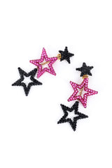 Vintage Richard Kerr Triple Star Drop Earrings front @recess la