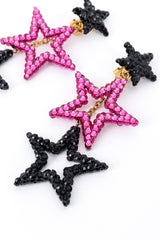 Vintage Richard Kerr Triple Star Drop Earrings crystal closeup @recess la