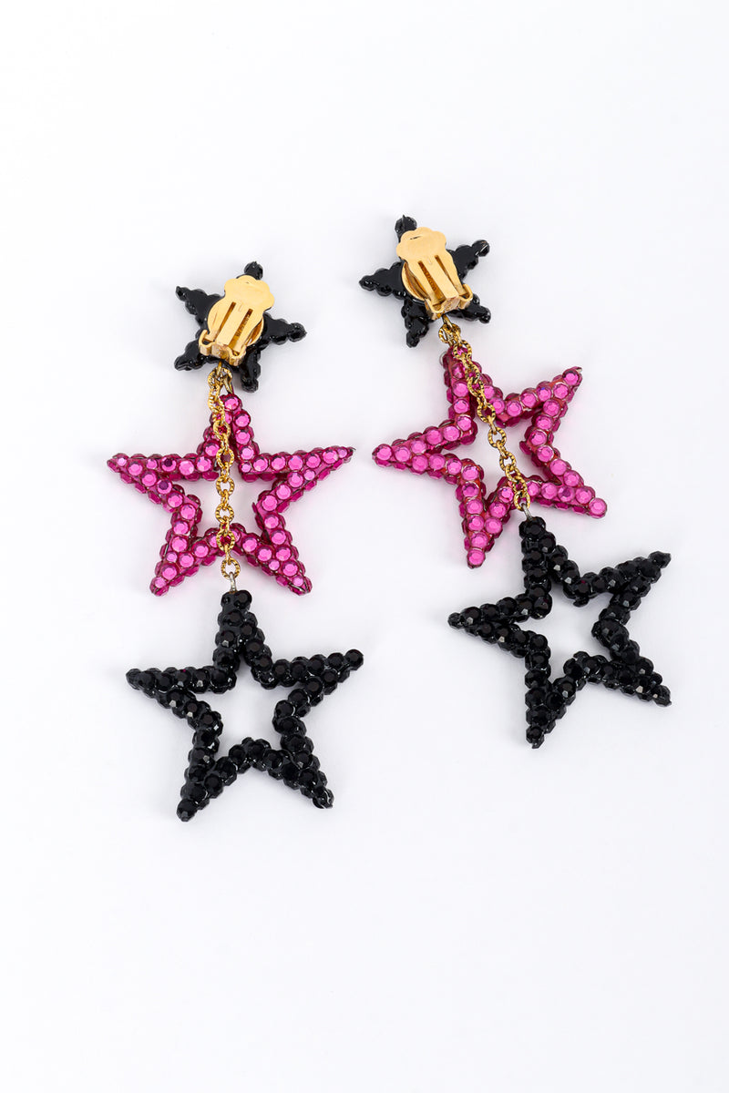 Vintage Richard Kerr Triple Star Drop Earrings back @recess la