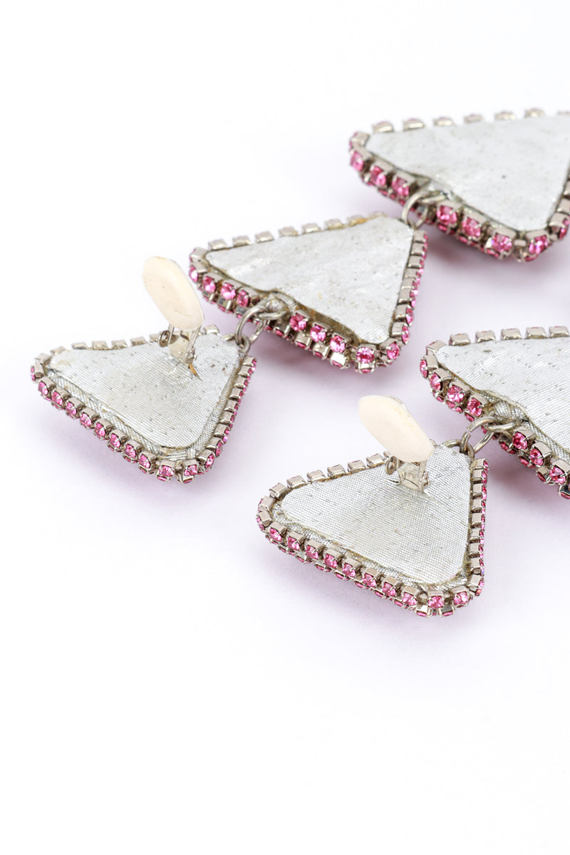 Vintage Rhinestone Triangle Tier Drop Earrings clips @RECESS LA